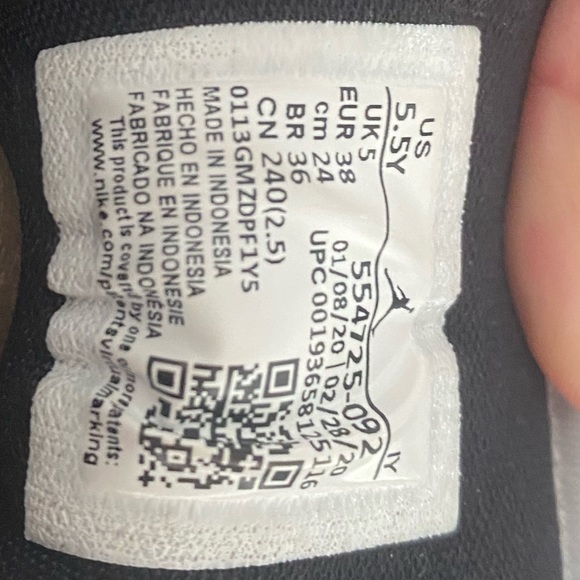 Jordan 1 Mid Light Smoke Grey size 5.5Y - Picture 5 of 6